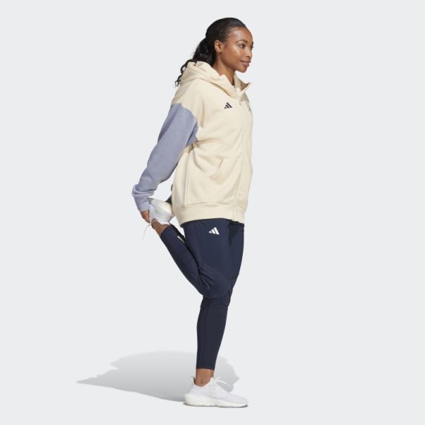 Adidas Sand Boston Marathon 2023 Made With Nature Sweat à Capuche De Course Entièrement Zippé