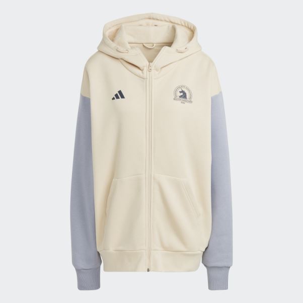 Adidas Sand Boston Marathon 2023 Made With Nature Sweat à Capuche De Course Entièrement Zippé
