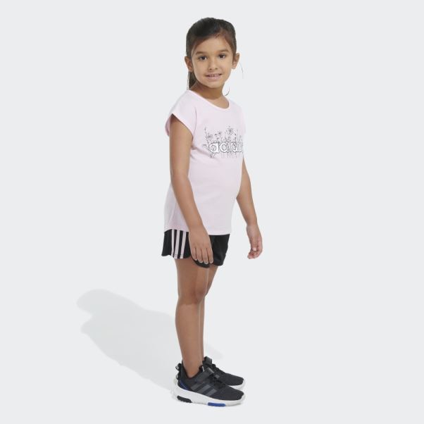 Ensemble Short En Mesh Avec T-shirt Graphique Adidas Rose