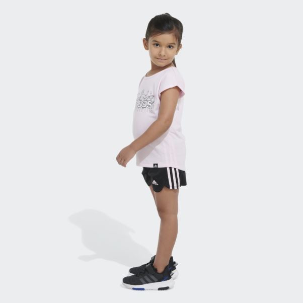 Ensemble Short En Mesh Avec T-shirt Graphique Adidas Rose