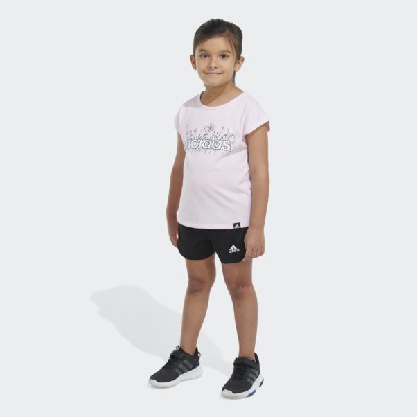 Ensemble Short En Mesh Avec T-shirt Graphique Adidas Rose
