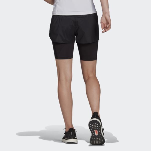 Short Deux En Un Adidas Run Fast Noir