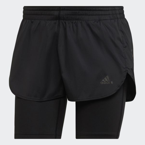 Short Deux En Un Adidas Run Fast Noir