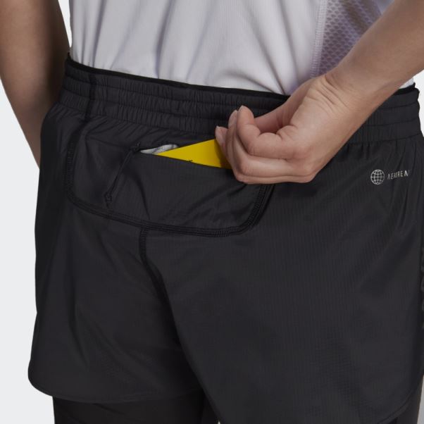Short Deux En Un Adidas Run Fast Noir