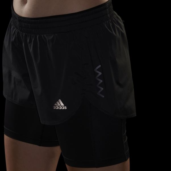 Short Deux En Un Adidas Run Fast Noir