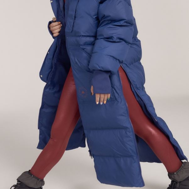 Adidas By Stella Mccartney Veste D'hiver Longue Matelassée Fashion Mystery Blue
