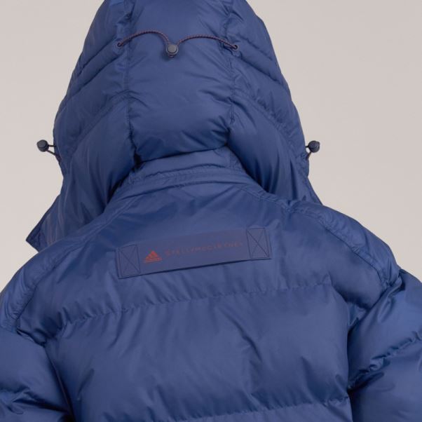 Adidas By Stella Mccartney Veste D'hiver Longue Matelassée Fashion Mystery Blue