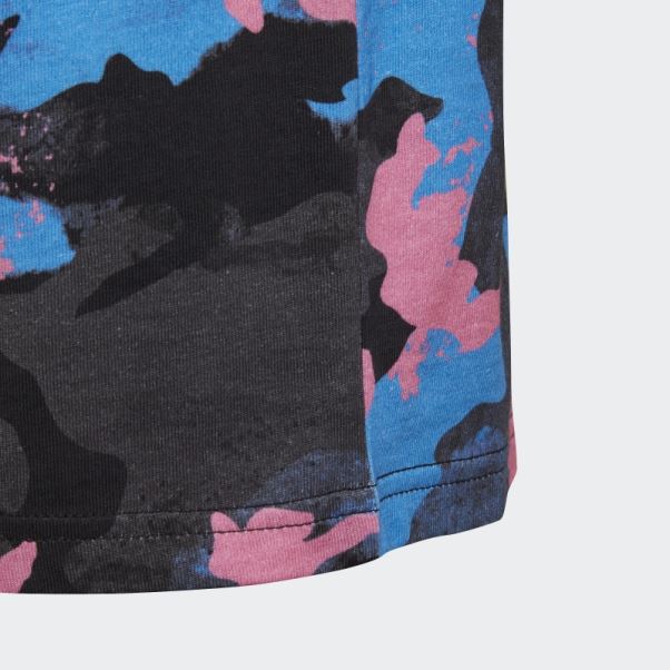 T-shirt Camouflage Imprimé Adidas Bleu