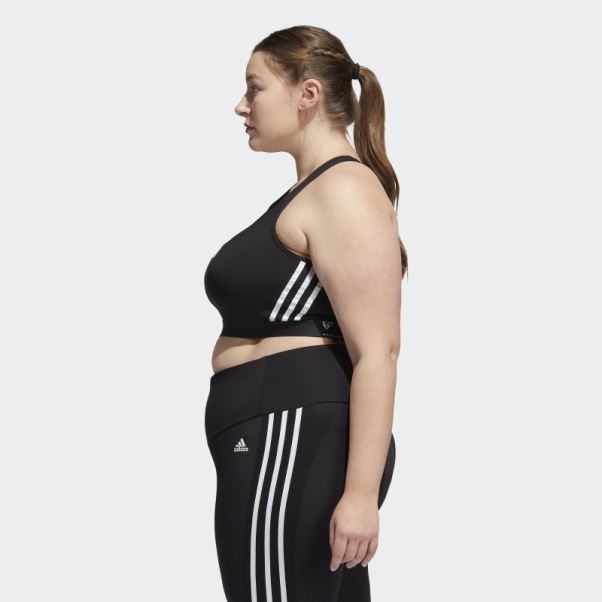 Soutien-gorge Noir Adidas Powerreact Training Medium-support 3-stripes (taille Plus) Chaud