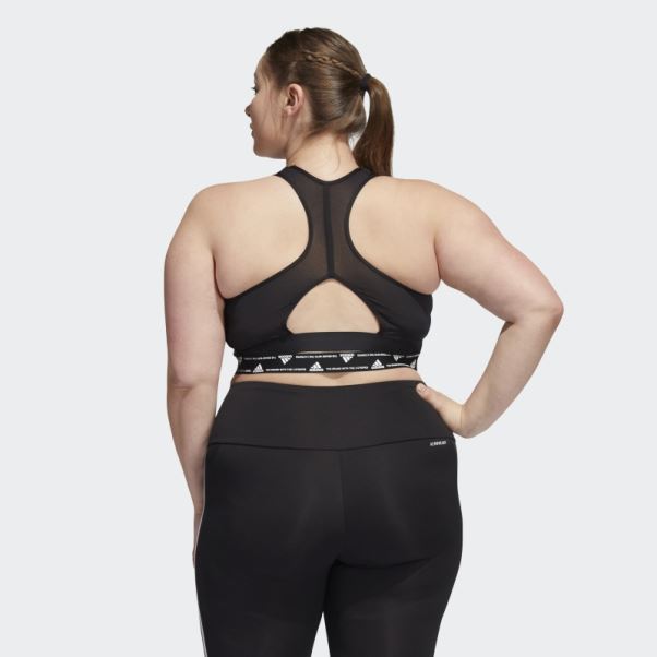 Soutien-gorge Noir Adidas Powerreact Training Medium-support 3-stripes (taille Plus) Chaud