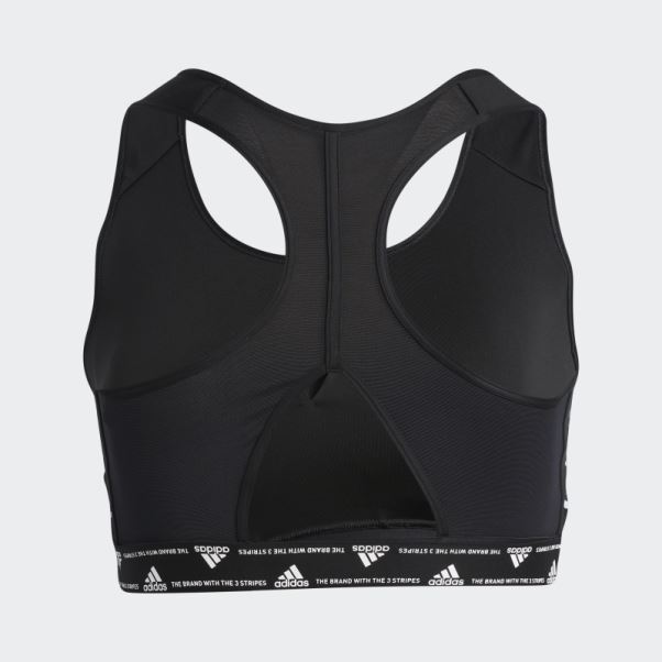 Soutien-gorge Noir Adidas Powerreact Training Medium-support 3-stripes (taille Plus) Chaud