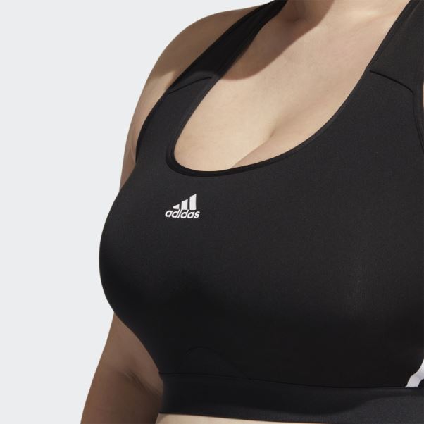 Soutien-gorge Noir Adidas Powerreact Training Medium-support 3-stripes (taille Plus) Chaud