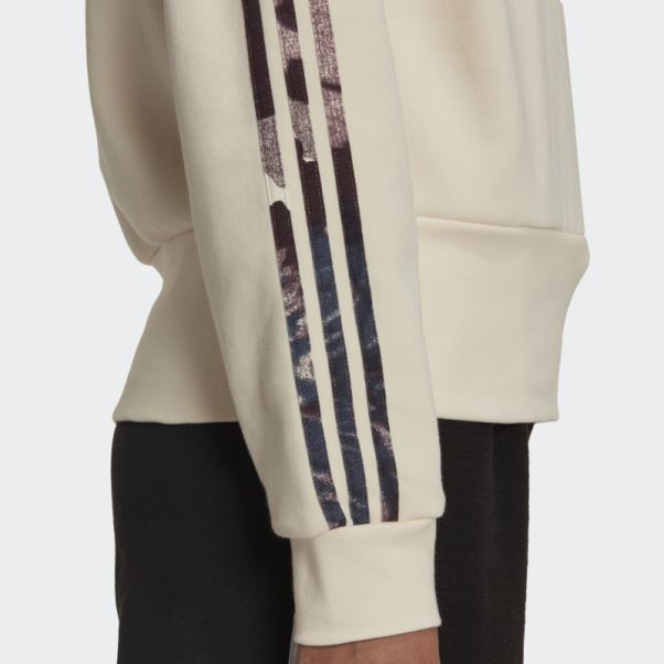 Sweat à Capuche écru Imprimé Allover Adidas