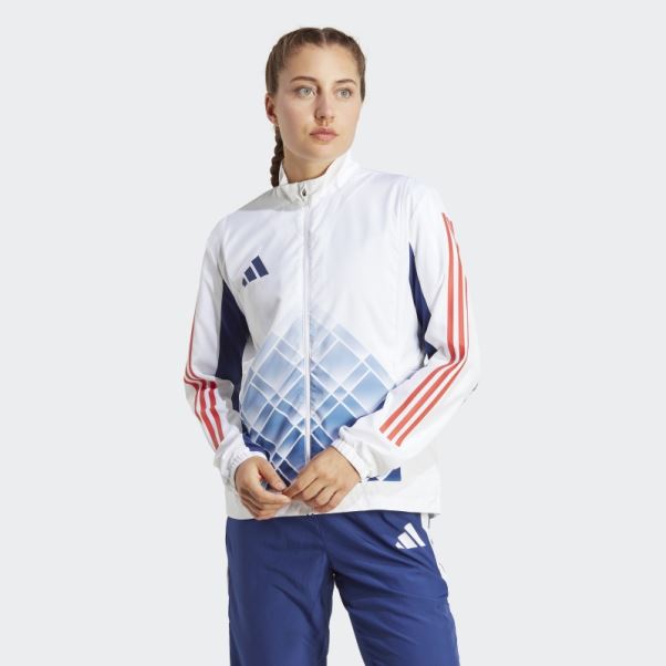 Haut De Survêtement Adidas Blanc