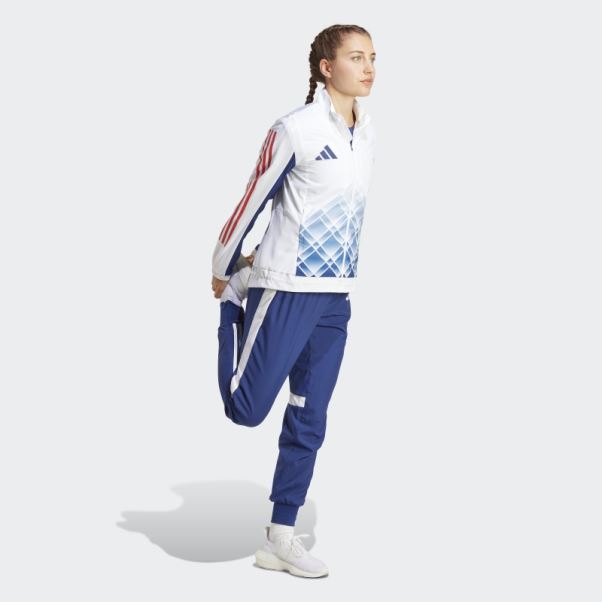 Haut De Survêtement Adidas Blanc