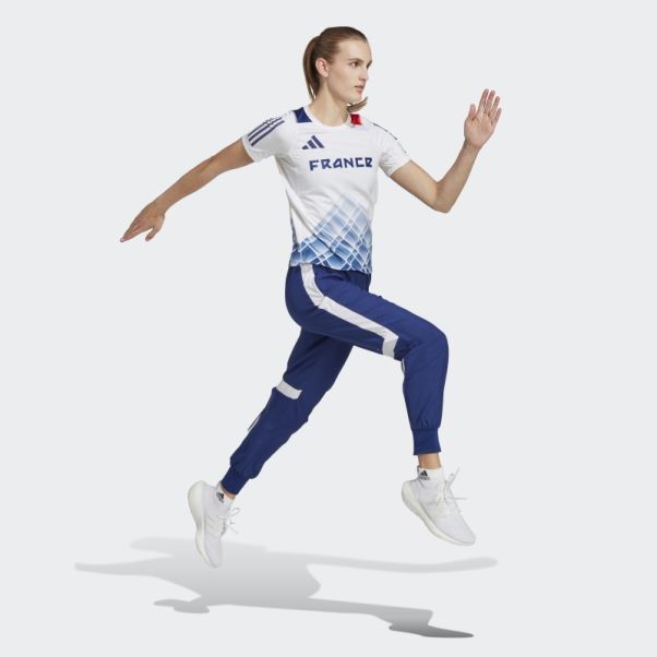 T-shirt Adidas Run Fast Blanc Imprimé Sur L'ensemble