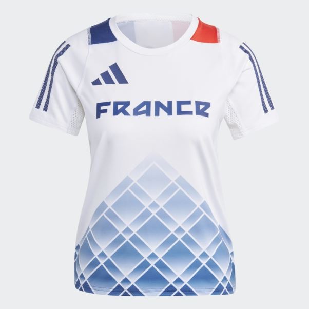 T-shirt Adidas Run Fast Blanc Imprimé Sur L'ensemble