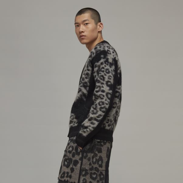 Adidas Y-3 Cardigan En Maille Léopard