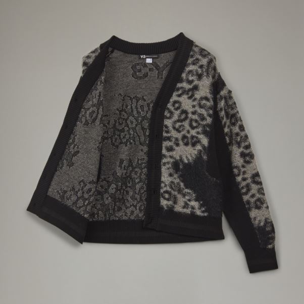 Adidas Y-3 Cardigan En Maille Léopard