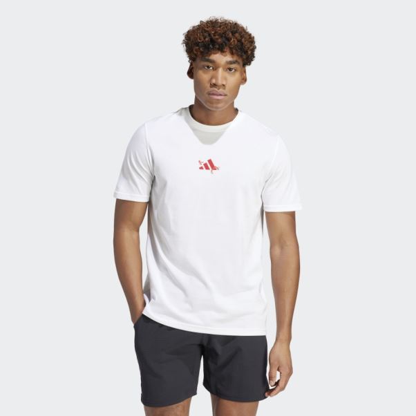 Tee Shirt Aeroready Tennis Roland Garros Graphique Adidas Blanc
