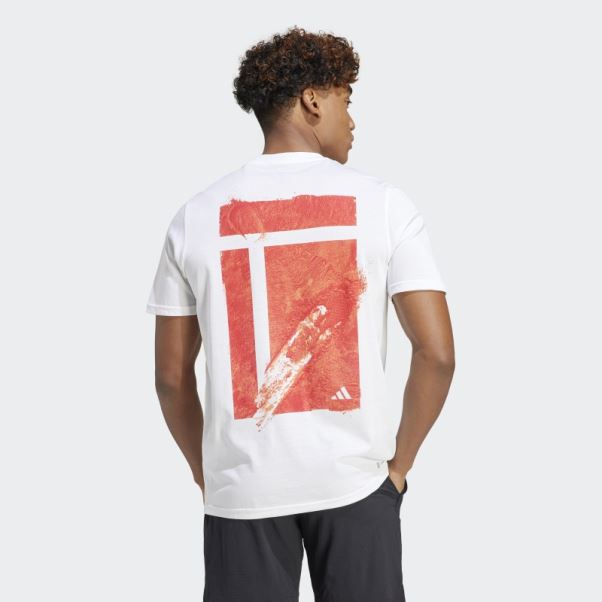 Tee Shirt Aeroready Tennis Roland Garros Graphique Adidas Blanc