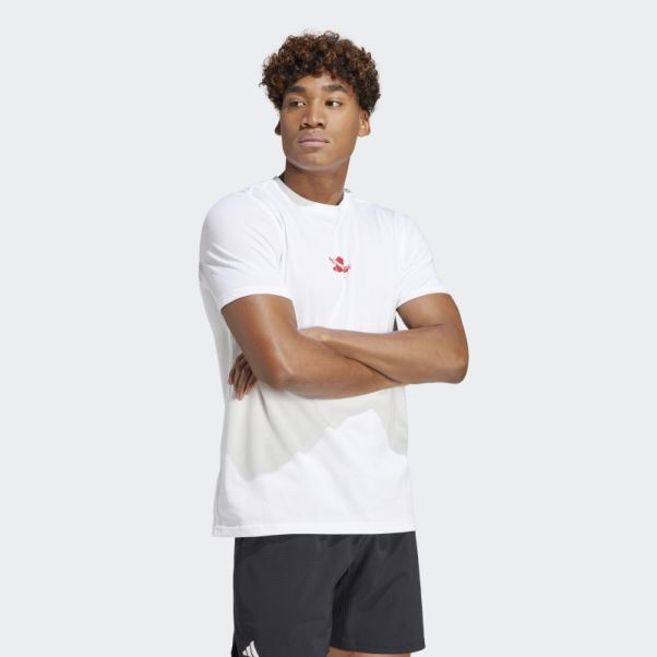 Tee Shirt Aeroready Tennis Roland Garros Graphique Adidas Blanc