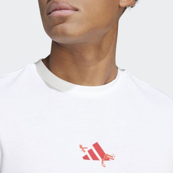 Tee Shirt Aeroready Tennis Roland Garros Graphique Adidas Blanc