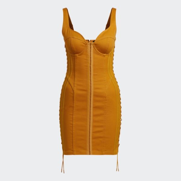 Adidas - Robe Courte En Sergé Orange Focus