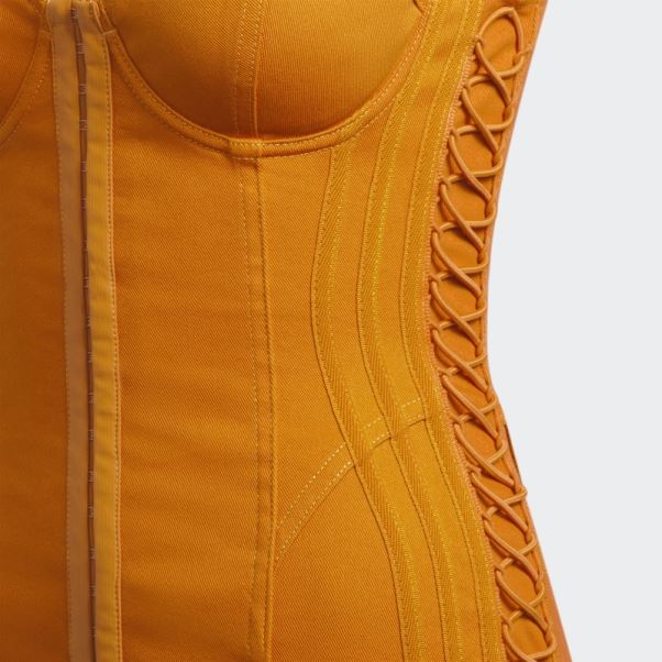 Adidas - Robe Courte En Sergé Orange Focus