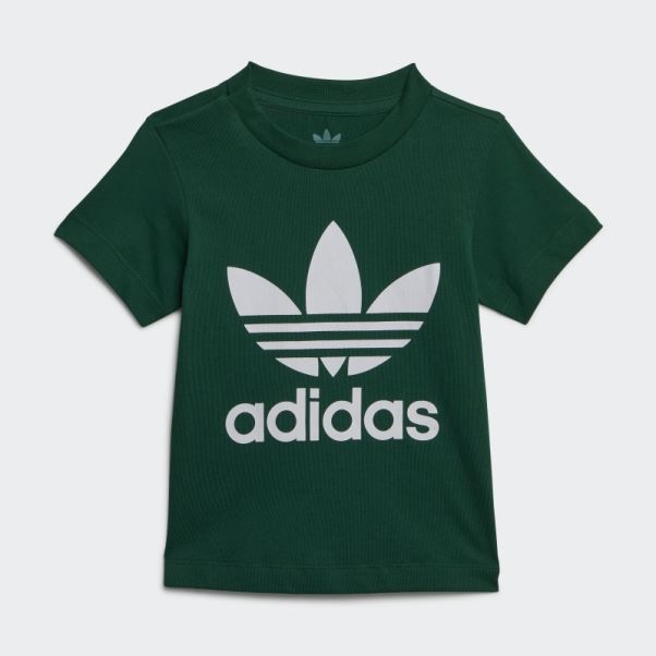T-shirt Adidas Trèfle élégant Vert Foncé