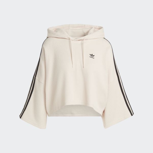 Sweat à Capuche Court Adidas Blanc