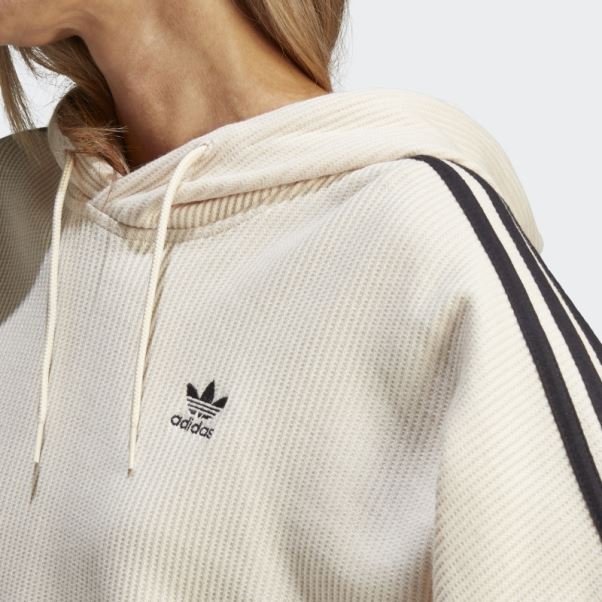 Sweat à Capuche Court Adidas Blanc
