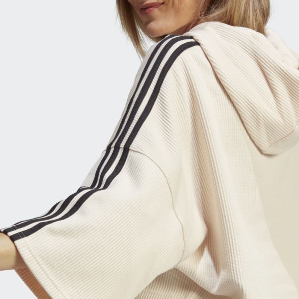 Sweat à Capuche Court Adidas Blanc