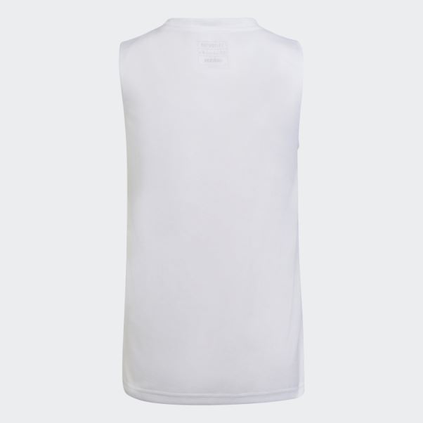 Adidas Train Essentials Saisonnier Aeroready Regular-fit Logo Débardeur D'entraînement Blanc