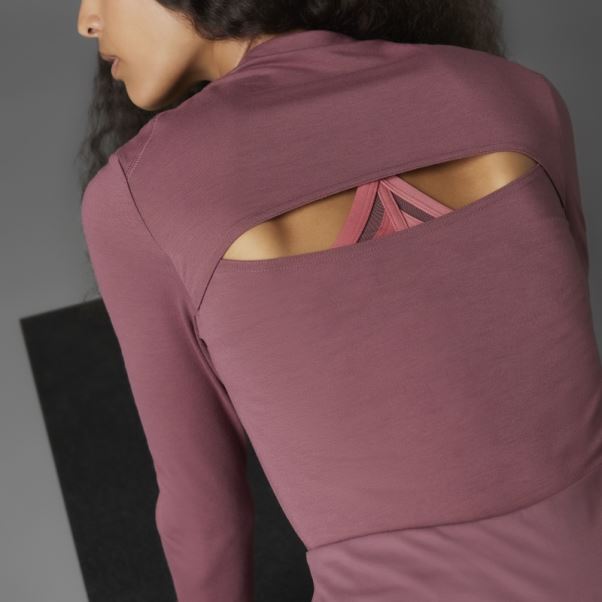 Adidas Authentique Balance Yoga T-shirt à Manches Longues Bordeaux