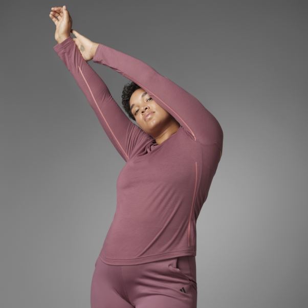 T-shirt à Manches Longues Adidas Authentique Balance Yoga Bordeaux