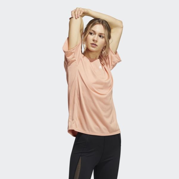Blush Ambiant T-shirt D'entraînement Adidas à 3 Bandes Aeroready