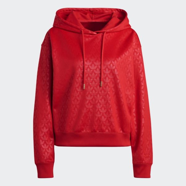 Adidas Sweat à Capuche Avec Logo Scarlet