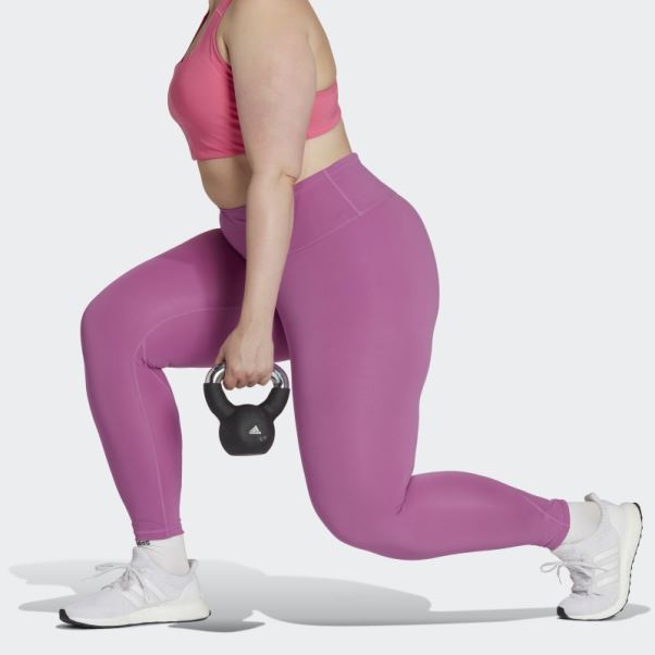 Legging D'entraînement Adidas Optime Lilas (grande Taille)