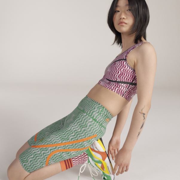 Vert Fashion Adidas By Stella Mccartney Leggings De Cyclisme Imprimés Truepurpose