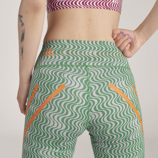 Adidas By Stella Mccartney Leggings De Cyclisme Imprimés Truepurpose Mode Vert