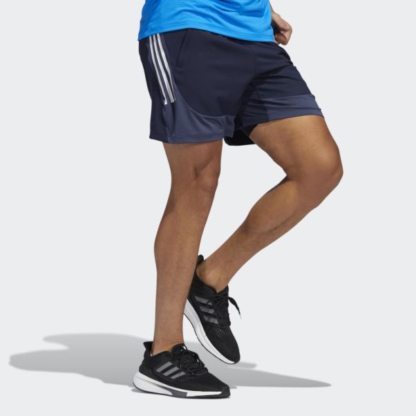 Short Slim Aeroready 3 Bandes Encre Adidas