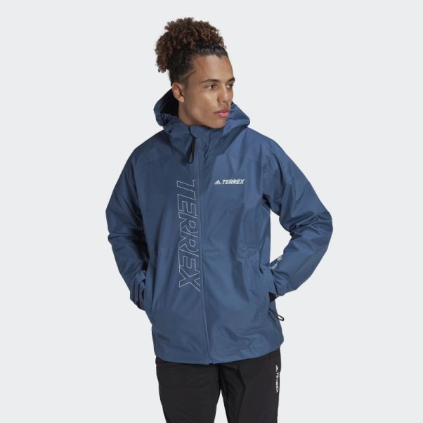 Veste De Pluie Adidas Terrex Gore-tex Paclite Acier