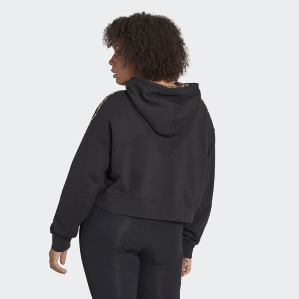 Sweat à Capuche Noir Logo (taille Plus) Adidas