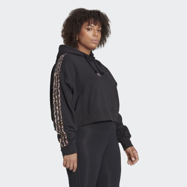 Sweat à Capuche Noir Logo (taille Plus) Adidas