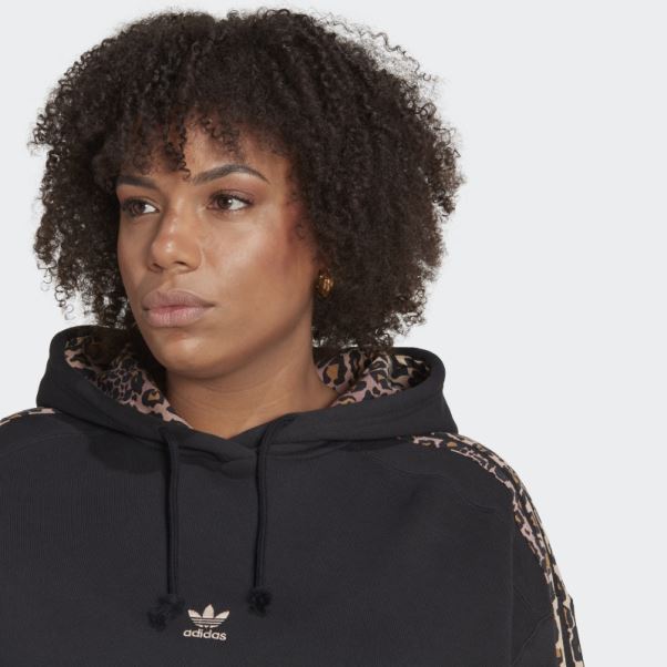 Sweat à Capuche Noir Logo (taille Plus) Adidas