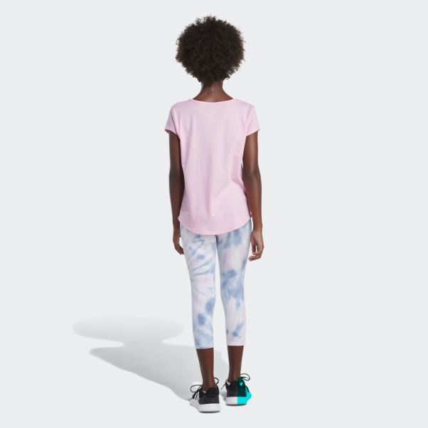 Adidas Allover Print Cotton 3-stripes 7/8 Collants Blanc