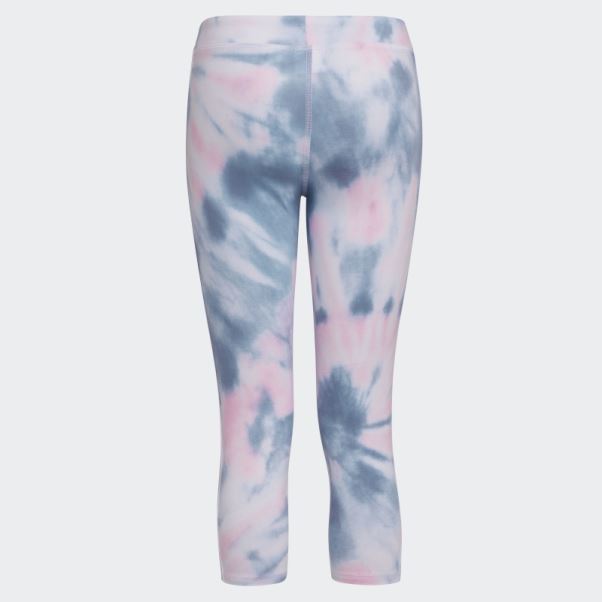 Adidas Allover Print Cotton 3-stripes 7/8 Collants Blanc