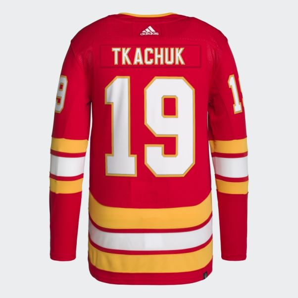 Maillot Adidas Flammes Matthew Tkachuk Home Authentique Rouge
