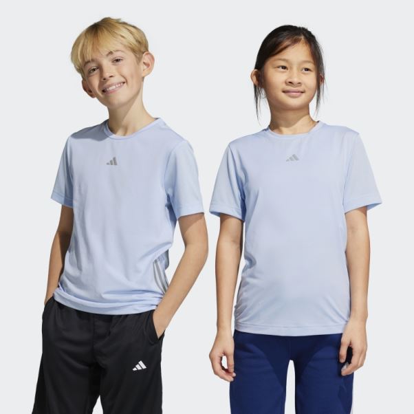 T-shirt à 3 Bandes Aeroready Bleu Aube Adidas